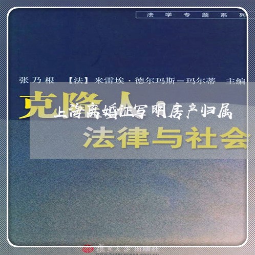 上海离婚证写明房产归属/2023041260360