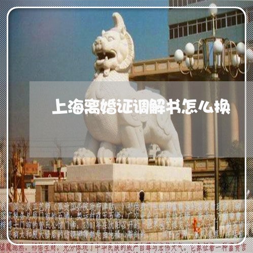 上海离婚证调解书怎么换/2023021768382 上海离婚证调解书怎么换/2023021768382