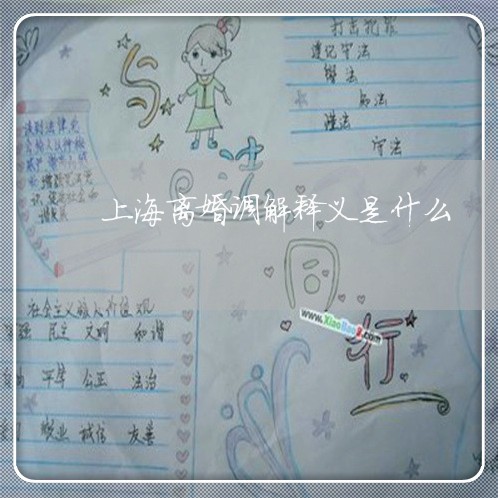上海离婚调解释义是什么/2023021741693 上海离婚调解释义是什么/2023021741693