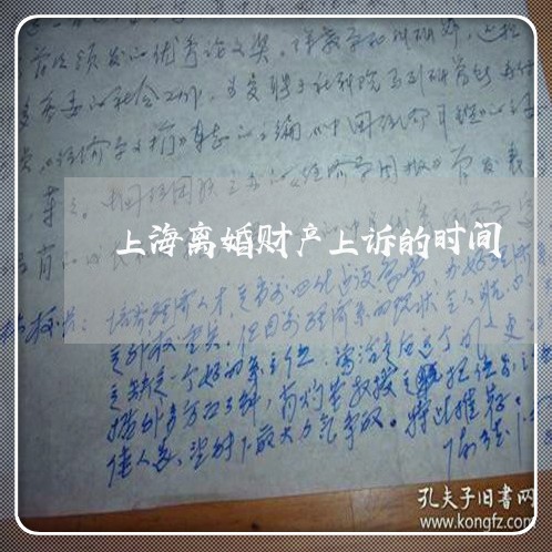 上海离婚财产上诉的时间/2023041249490