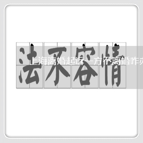 上海离婚起诉一方不离婚咋办/2023032340371 上海离婚起诉一方不离婚咋办/2023032340371