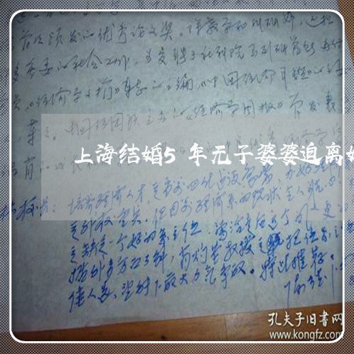 上海结婚5年无子婆婆迫离婚/2023032412916