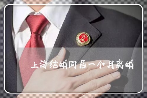 上海结婚同居一个月离婚/2023041274826