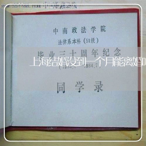 上海结婚没到一个月能离婚吗/2023032386938