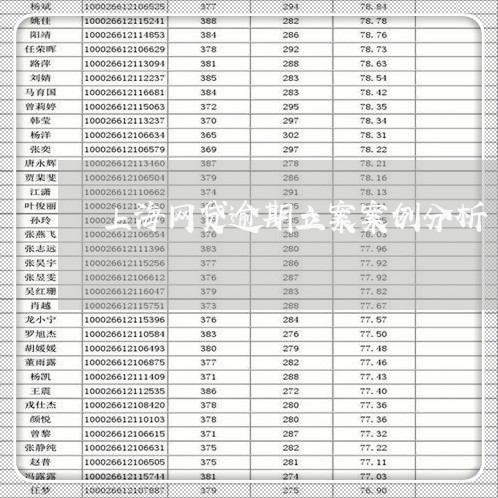 上海网贷逾期立案案例分析/2023032494695