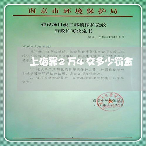 上海罪2万4交多少罚金/2023032314927 上海罪2万4交多少罚金/2023032314927