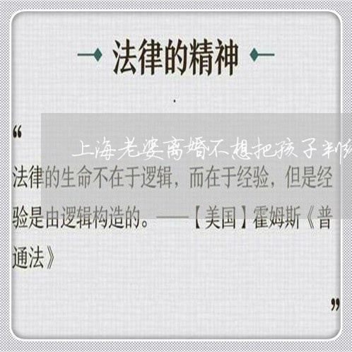 上海老婆离婚不想把孩子判给他/2023042008283