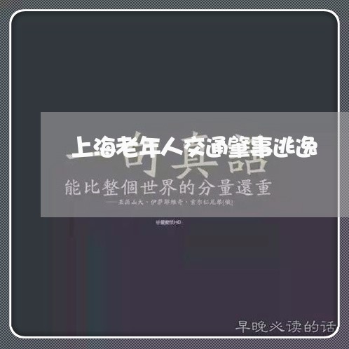 上海老年人交通肇事逃逸/2023041152715