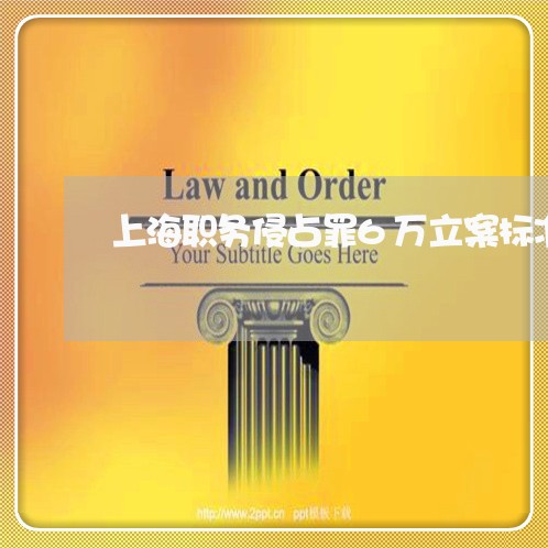 上海职务侵占罪6万立案标准/2023032295150