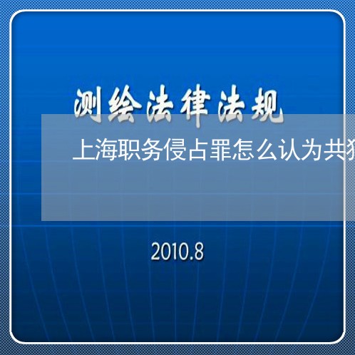 上海职务侵占罪怎么认为共犯/2023032385961 上海职务侵占罪怎么认为共犯/2023032385961