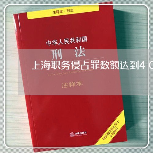 上海职务侵占罪数额达到40万/2023042173157