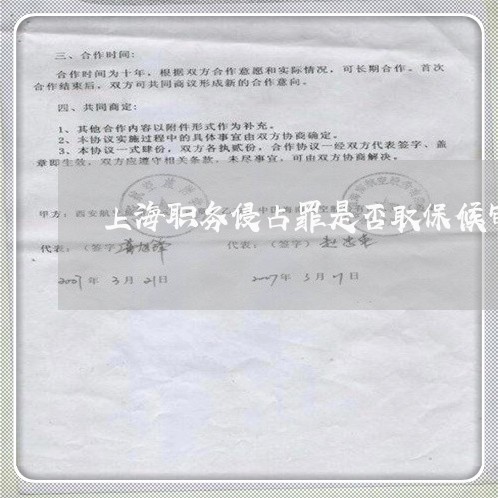 上海职务侵占罪是否取保候审/2023032336070