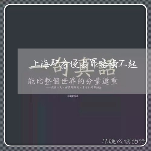 上海职务侵占罪赔偿不起/2023041204927