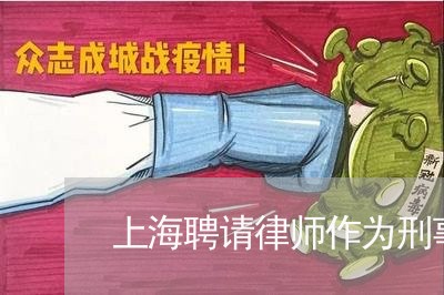 上海聘请律师作为刑事案件被告/2023042082915