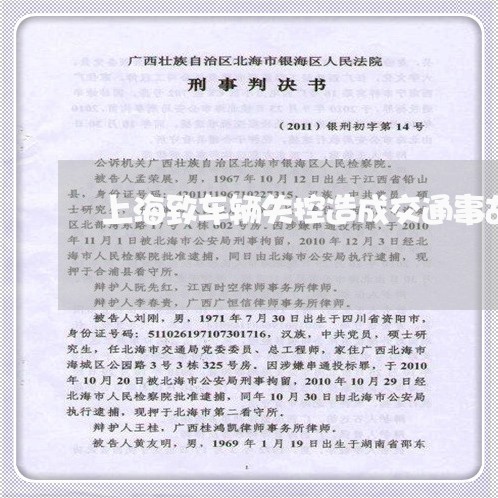 上海致车辆失控造成交通事故/2023032329471 上海致车辆失控造成交通事故/2023032329471