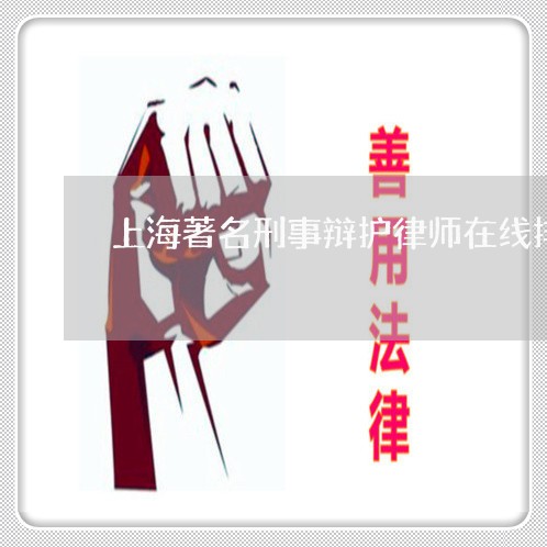 上海著名刑事辩护律师在线排名/2023042090593