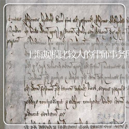 上海规模比较大的律师事务所/2023032307028 上海规模比较大的律师事务所/2023032307028