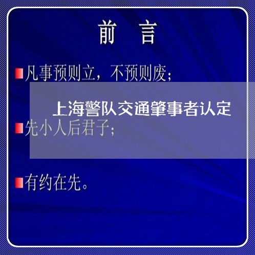 上海警队交通肇事者认定/2023041250594