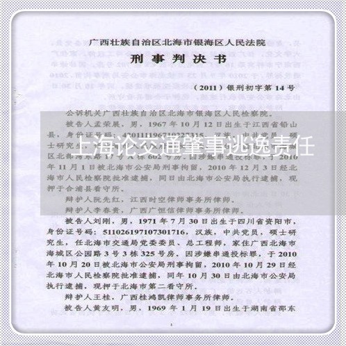 上海论交通肇事逃逸责任/2023041195158