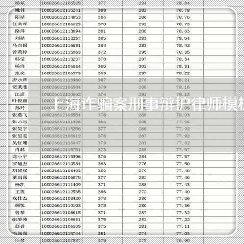 上海诈骗案刑事辩护律师模板/2023032394827