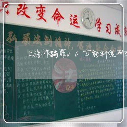 上海诈骗罪20万能判缓刑吗/2023032394806