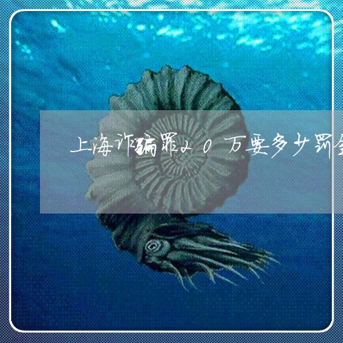 上海诈骗罪20万要多少罚金/2023032325940