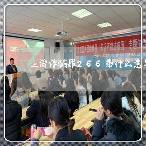 上海诈骗罪266条什么意思/2023032350604