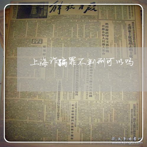 上海诈骗罪不判刑可以吗/2023021693729 上海诈骗罪不判刑可以吗/2023021693729