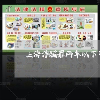 上海诈骗罪两年以下可以缓刑/2023032285250 上海诈骗罪两年以下可以缓刑/2023032285250
