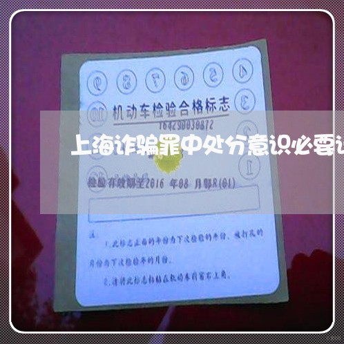 上海诈骗罪中处分意识必要说/2023032313045