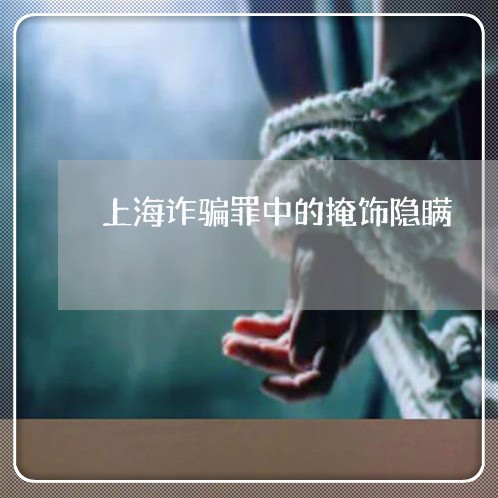 上海诈骗罪中的掩饰隐瞒/2023041261471