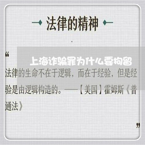 上海诈骗罪为什么要拘留/2023021795037 上海诈骗罪为什么要拘留/2023021795037