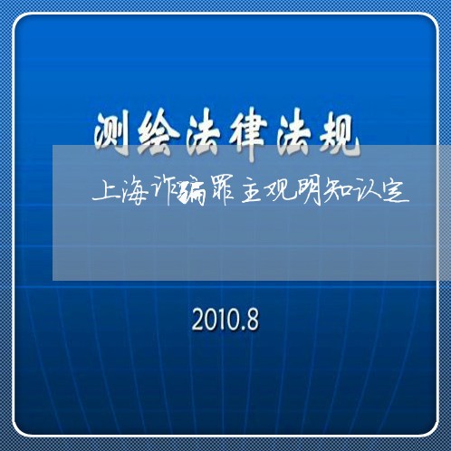 上海诈骗罪主观明知认定/2023041283704