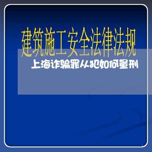 上海诈骗罪从犯如何量刑/2023041295804