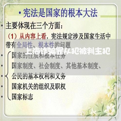 上海诈骗罪从犯被判主犯/2023041273615