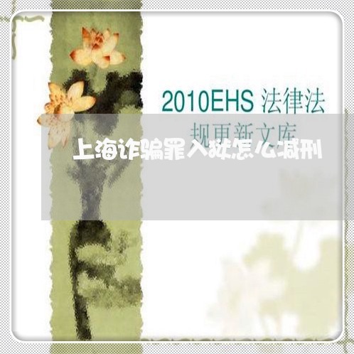 上海诈骗罪入狱怎么减刑/2023041147296