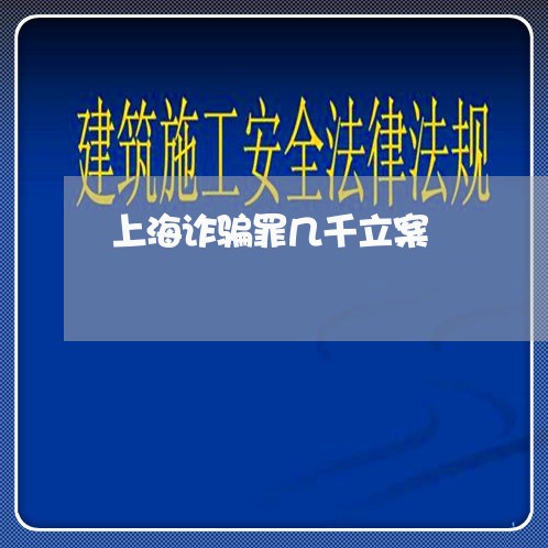 上海诈骗罪几千立案/2023032571514