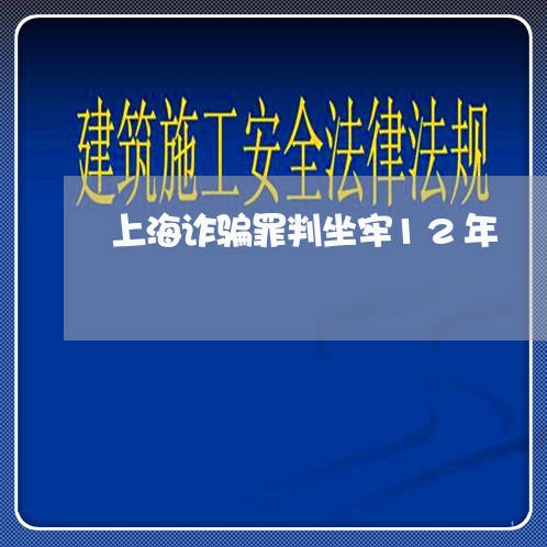 上海诈骗罪判坐牢12年/2023041049381