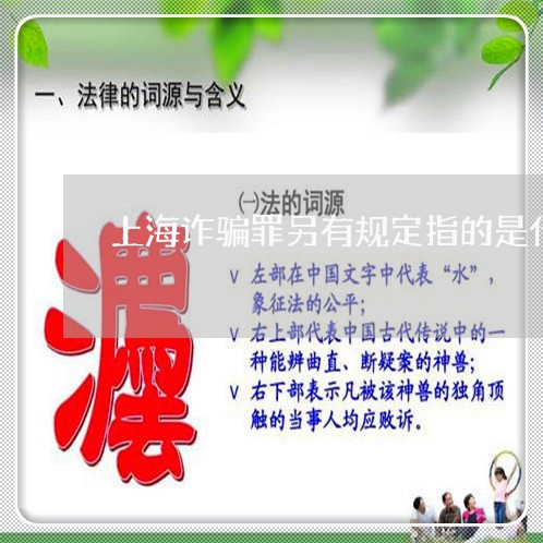 上海诈骗罪另有规定指的是什么/2023041523724