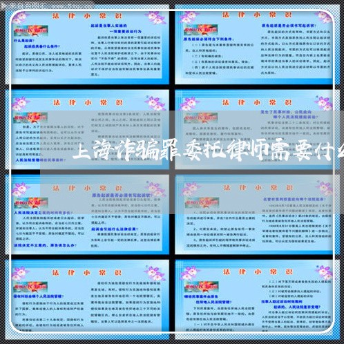 上海诈骗罪委托律师需要什么/2023032216947