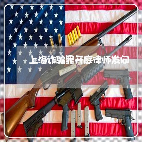 上海诈骗罪开庭律师发问/2023041105169 上海诈骗罪开庭律师发问/2023041105169