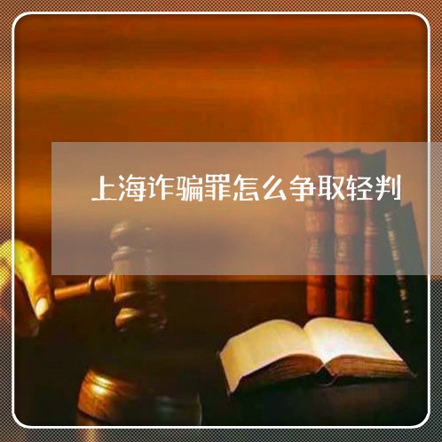 上海诈骗罪怎么争取轻判/2023041162506