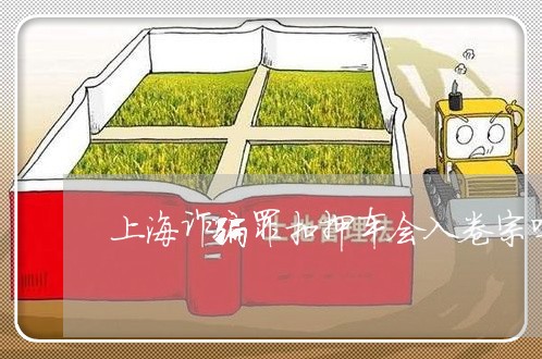 上海诈骗罪扣押车会入卷宗吗/2023032286149 上海诈骗罪扣押车会入卷宗吗/2023032286149