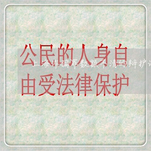 上海诈骗罪数额不清的辩护词/2023032282615