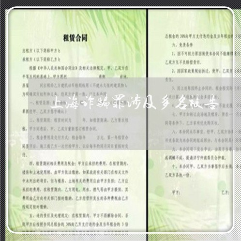 上海诈骗罪涉及多名被告/2023041105927