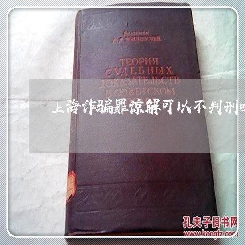 上海诈骗罪谅解可以不判刑吗/2023032280381
