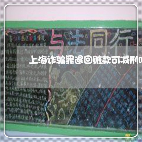 上海诈骗罪退回赃款可减刑吗/2023032280692