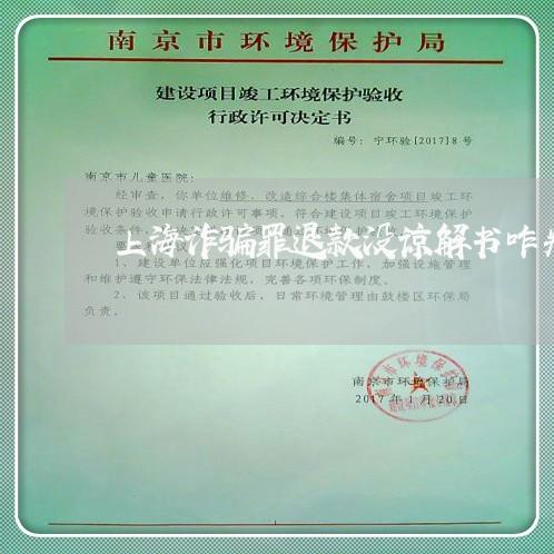 上海诈骗罪退款没谅解书咋判/2023032205804