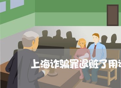上海诈骗罪退赃了用谅解书吗/2023032296350