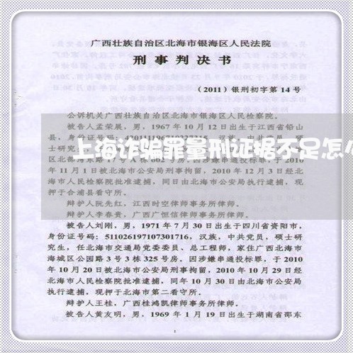 上海诈骗罪量刑证据不足怎么定/2023041504260